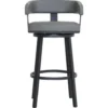 Armen Living Lorin Gray Swivel Barstool