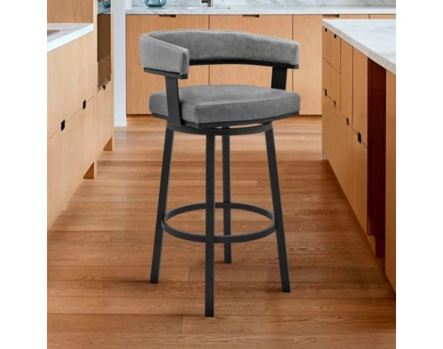 Armen Living Lorin Gray Swivel Counter Stool 2 Armen Living Lorin Gray Swivel Counter Stool - Image 2