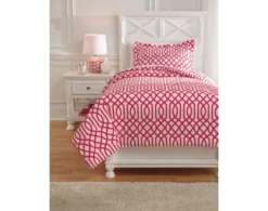 Ashley Loomis Fuchsia 2-Piece Twin Comforter Set