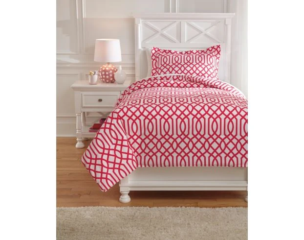 Ashley Loomis Fuchsia 2-Piece Twin Comforter Set 1 Ashley Loomis Fuchsia 2-Piece Twin Comforter Set