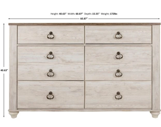 Ashley Willowton White Dresser 7 Ashley Willowton White Dresser - Image 7