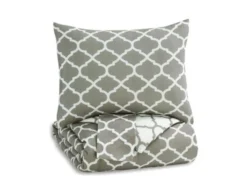 Ashley Media Grey 3-Piece Full Comforter Set