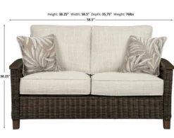 Ashley Paradise Trail Loveseat With Pillows -Ashley ASHY467301 X