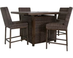 Ashley Paradise Trail Fire Pit Bar Table And 4 Stools