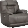 Ashley Wurstrow Gray Power Leather Recliner