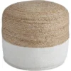 Ashley Sweed Valley Natural/White Pouf