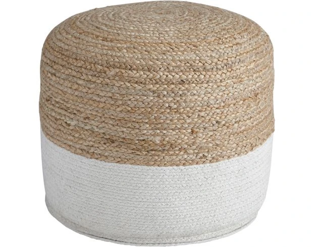 Ashley Sweed Valley Natural/White Pouf 1 Ashley Sweed Valley Natural/White Pouf