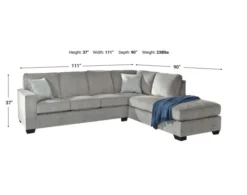 Ashley Altari Alloy 2-Piece Sectional With Right Chaise -Ashley ASHY528066 X