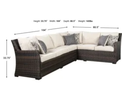 Ashley Easy Isle 2-Piece Sectional With Chair -Ashley ASHY533155 X