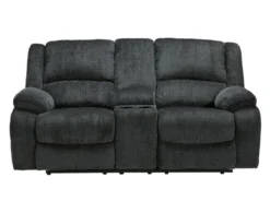 Ashley Draycoll Slate Reclining Loveseat With Console