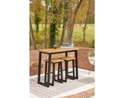Ashley Town Wood 3-Piece Outdoor Counter Set -Ashley ASHY596893 C