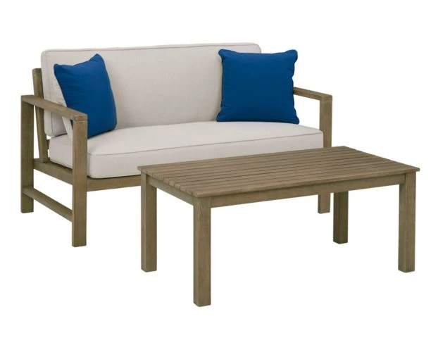 Ashley Fynnegan Outdoor Loveseat And Cocktail Table Set 1 Ashley Fynnegan Outdoor Loveseat And Cocktail Table Set