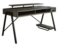 Ashley Barolli Gray Gaming Desk
