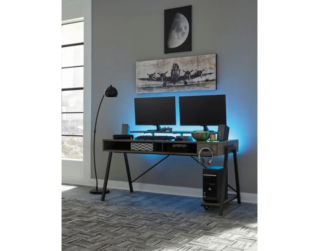 Ashley Barolli Gray Gaming Desk 2 Ashley Barolli Gray Gaming Desk - Image 2