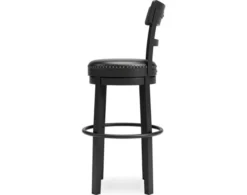 Ashley Valebeck Black Swivel Barstool 7 Ashley Valebeck Black Swivel Barstool -Ashley ASHY612716 D