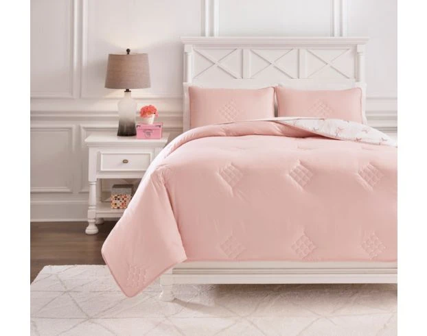 Ashley Lexann Pink 3-Piece Full Comforter Set 1 Ashley Lexann Pink 3-Piece Full Comforter Set
