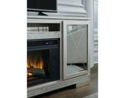 Ashley Flamory TV Stand With Log Fireplace -Ashley ASHY637115 C