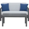 Ashley Fynnegan Gray Loveseat With Table