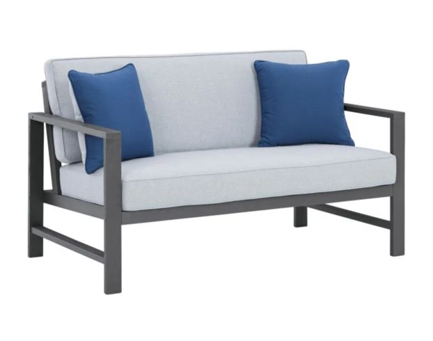 Ashley Fynnegan Gray Loveseat With Table 2 Ashley Fynnegan Gray Loveseat With Table - Image 2