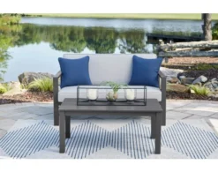 Ashley Fynnegan Gray Loveseat With Table 9 Ashley Fynnegan Gray Loveseat With Table -Ashley ASHY642654 E