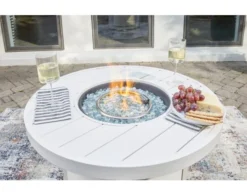 Ashley Sundown Treasure Round White Fire Pit -Ashley ASHY643520 D