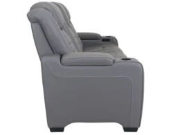 Ashley Backtrack Gray Leather Power Reclining Sofa -Ashley ASHY663388 D