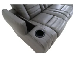 Ashley Backtrack Gray Leather Power Reclining Sofa -Ashley ASHY663388 F