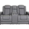 Ashley Backtrack Leather Power Reclining Console Loveseat