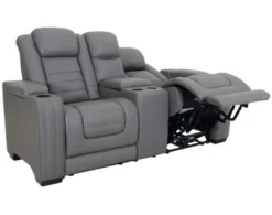 Ashley Backtrack Leather Power Reclining Console Loveseat -Ashley ASHY663393 C