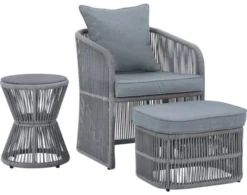 Ashley Coast Island Chair, Ottoman & End Table