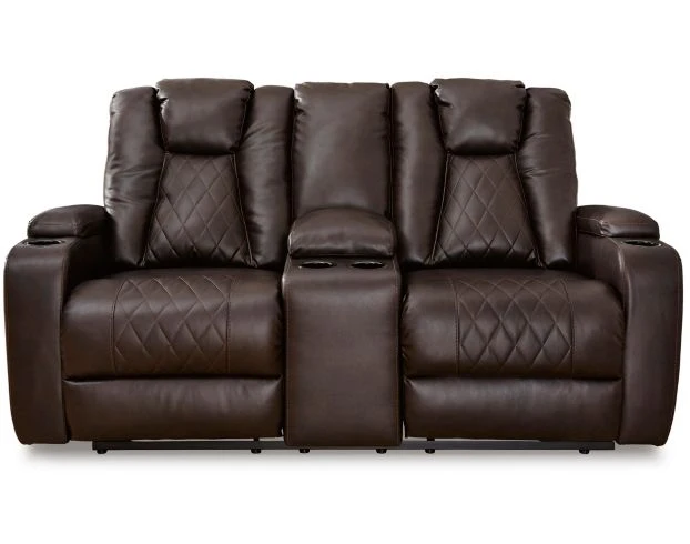 Ashley Mancin Brown Reclining Console Loveseat 1 Ashley Mancin Brown Reclining Console Loveseat