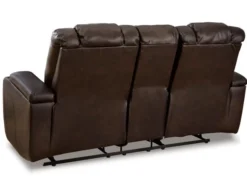 Ashley Mancin Brown Reclining Console Loveseat 14 Ashley Mancin Brown Reclining Console Loveseat -Ashley ASHY695812 F