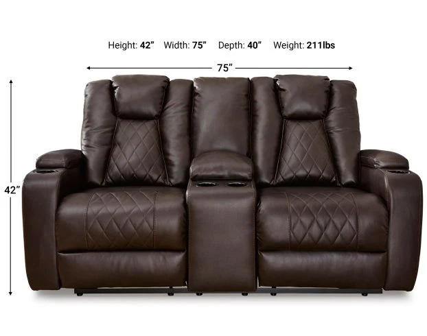 Ashley Mancin Brown Reclining Console Loveseat 9 Ashley Mancin Brown Reclining Console Loveseat - Image 9