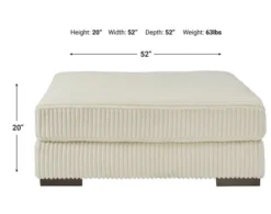 Ashley Lindyn Oversized Ivory Ottoman 13 Ashley Lindyn Oversized Ivory Ottoman -Ashley ASHY707371 X