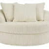 Ashley Lindyn Oversized Ivory Swivel Chair