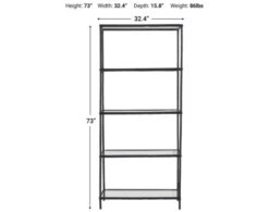 Ashley Ryandale Black Bookcase 9 Ashley Ryandale Black Bookcase -Ashley ASHY711334 X