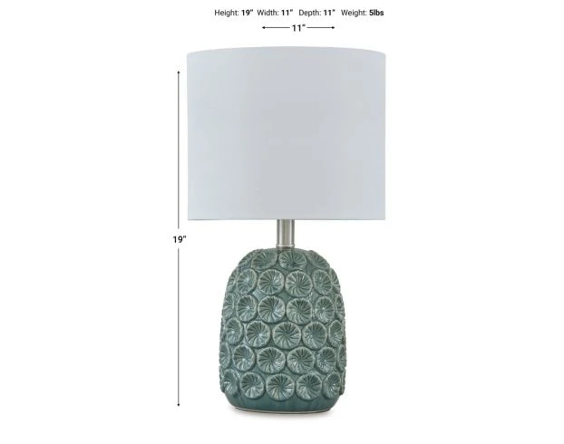 Ashley Moorbank Teal Table Lamp 4 Ashley Moorbank Teal Table Lamp - Image 4