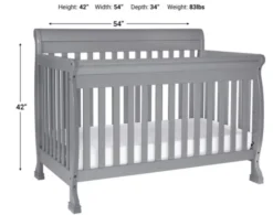 Million Dollar Baby DaVinci Kalani Gray 4-in-1 Convertible Crib -Ashley BABY257557 X