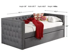Crown Mark 5335 Collection Gray Daybed 5 Crown Mark 5335 Collection Gray Daybed -Ashley CRNM491197 X