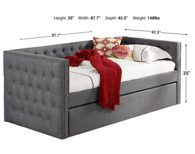 Crown Mark 5335 Collection Gray Daybed 3 Crown Mark 5335 Collection Gray Daybed - Image 3