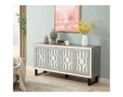Coast To Coast Bose Metallic Pewter Media Credenza -Ashley CTOC542567 D