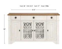 Emerald Home Furniture Hadley Antique White Server -Ashley EMLD743439 X