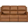Flexsteel Henry Tan Leather Power Recline Sofa