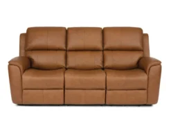 Flexsteel Henry Tan Leather Power Recline Sofa