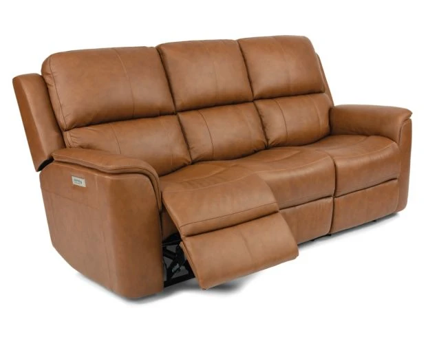 Flexsteel Henry Tan Leather Power Recline Sofa 2 Flexsteel Henry Tan Leather Power Recline Sofa - Image 2