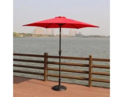 Gather Craft Umbrella Collection Red 9' Crank Tilt Umbrella 7 Gather Craft Umbrella Collection Red 9' Crank Tilt Umbrella -Ashley GATH673992 D