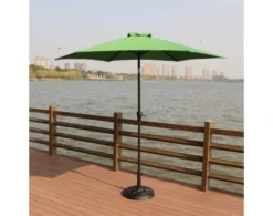 Gather Craft Umbrella Collection Green 9' Crank Tile Umbrella -Ashley GATH673997 D