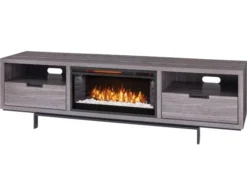 Greentouch Usa Wynwood Gray Walnut Media Fireplace