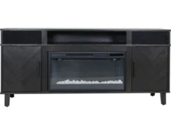 Greentouch Usa Bensonhurst Black Oak Media Fireplace