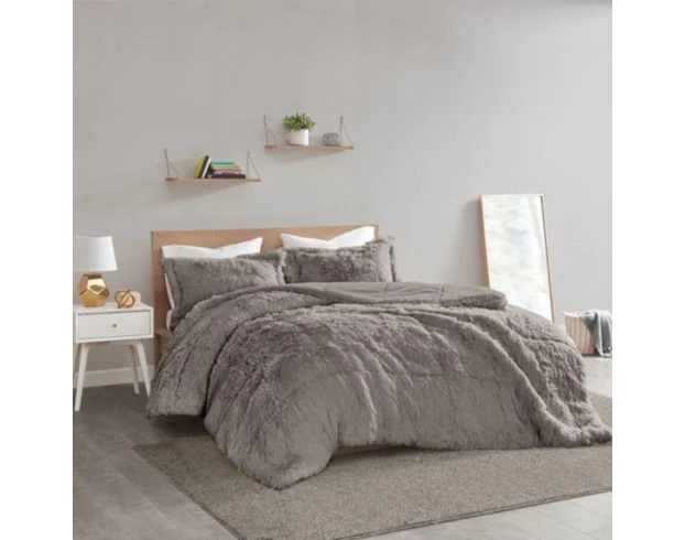 Hampton Hill Malea Grey 3-Piece Full/Queen Comforter Set 3 Hampton Hill Malea Grey 3-Piece Full/Queen Comforter Set - Image 3